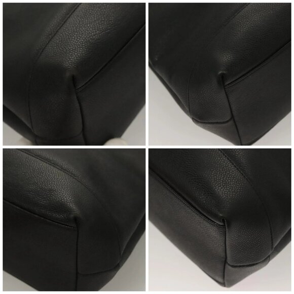 CHANEL COCO Mark Chain Shoulder Bag Grained Calf Skin Black Gold CC Auth 132292 - Picture 14 of 16